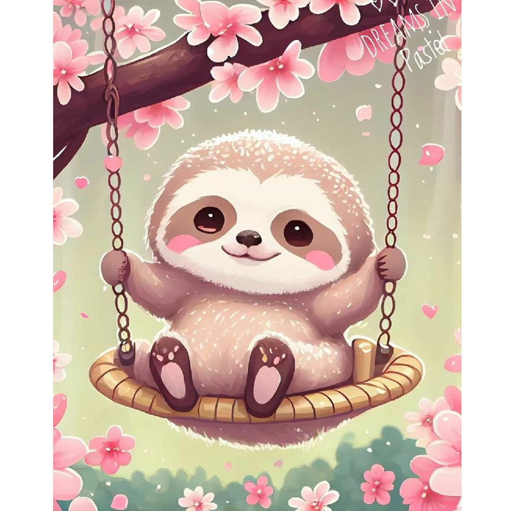 Sloth On A Swing - Full Round Drill Diamond Painting 40*50CM