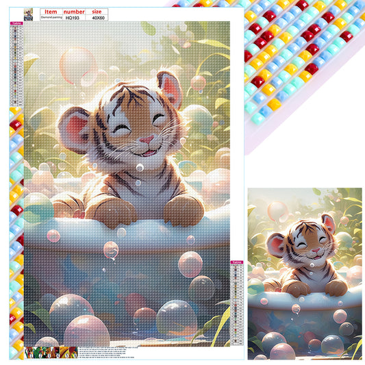 Happy Tiger - Full Square Drill Diamond Painting 40*60CM