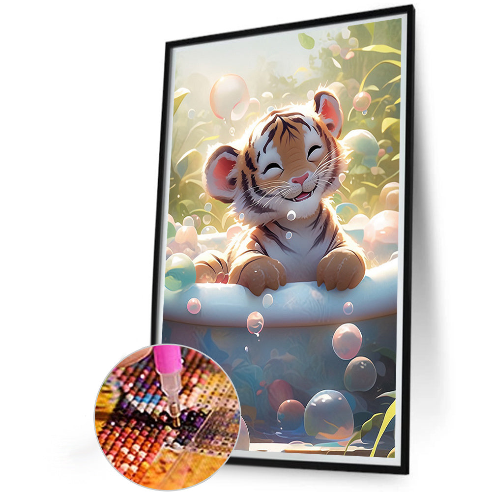 Happy Tiger - Full Square Drill Diamond Painting 40*60CM