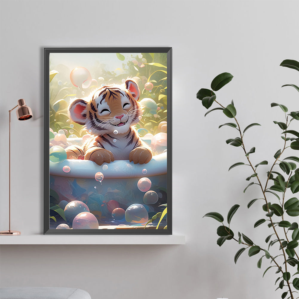 Happy Tiger - Full Square Drill Diamond Painting 40*60CM
