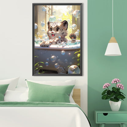 Bubbles And White Tiger - Full Square Drill Diamond Painting 40*60CM