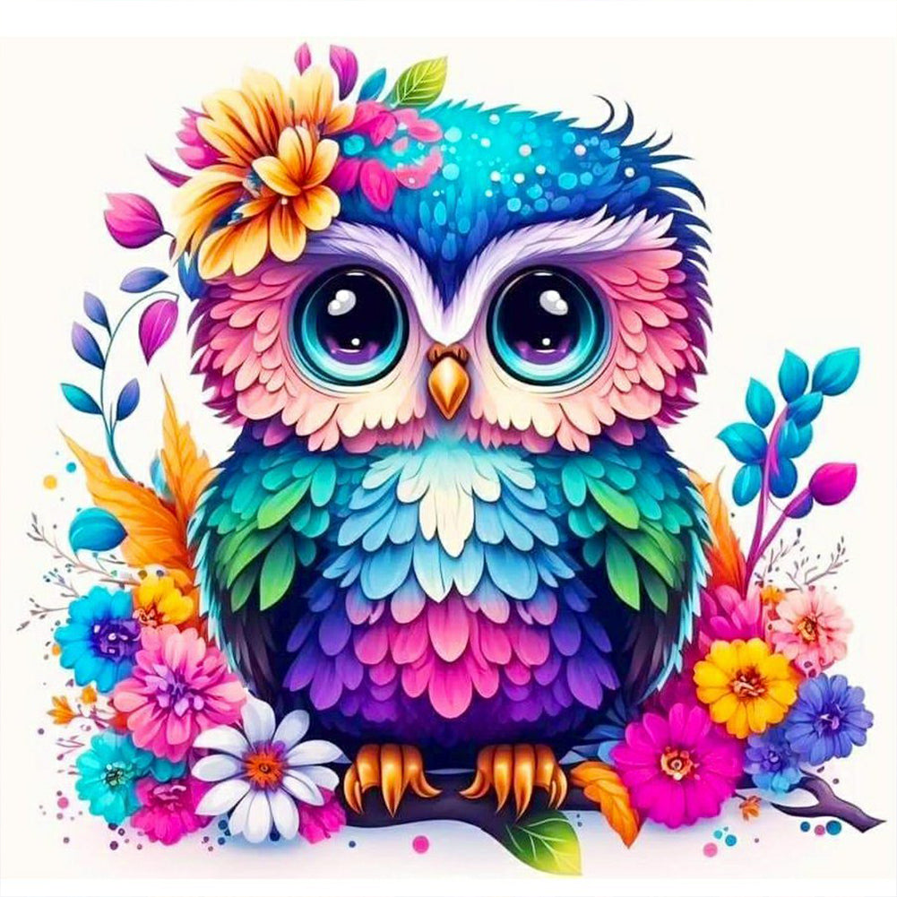 Blue Owl - Full Round Drill Diamond Painting 40*40CM