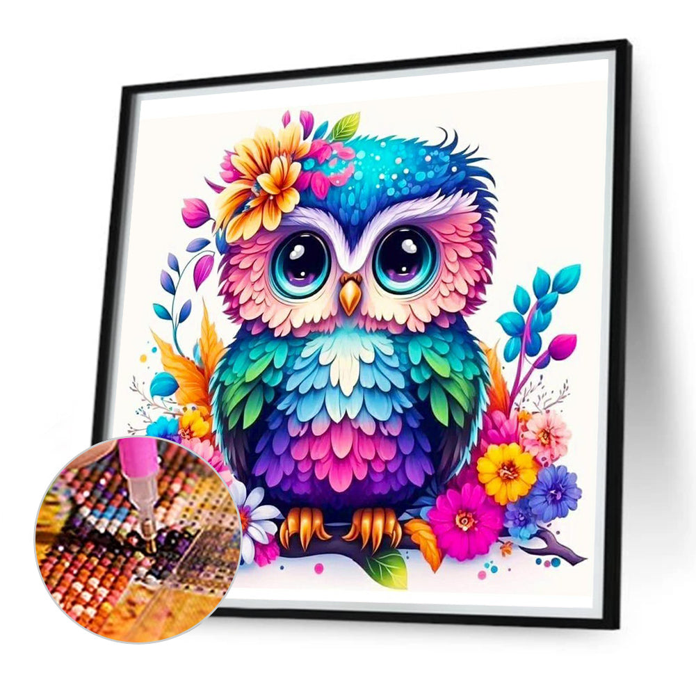 Blue Owl - Full Round Drill Diamond Painting 40*40CM