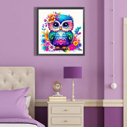 Blue Owl - Full Round Drill Diamond Painting 40*40CM