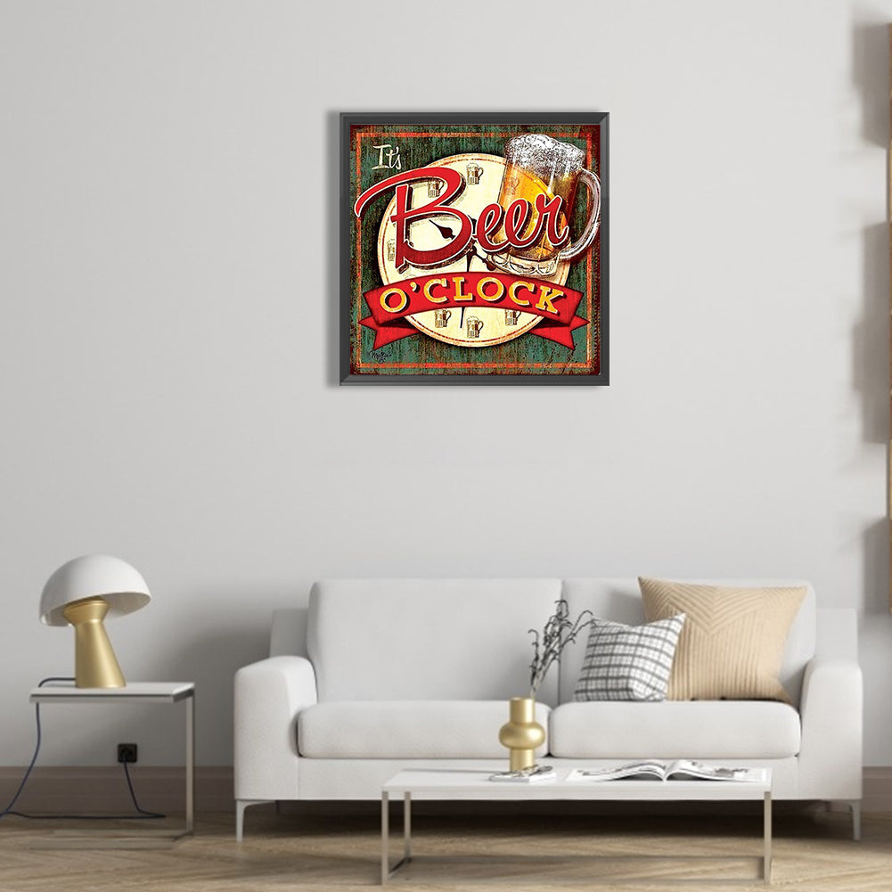 Beer Poster - Full Round Drill Diamond Painting 50*50CM