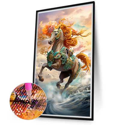The Horse That Rides On The Clouds And Mist - Full Round Drill Diamond Painting 40*70CM
