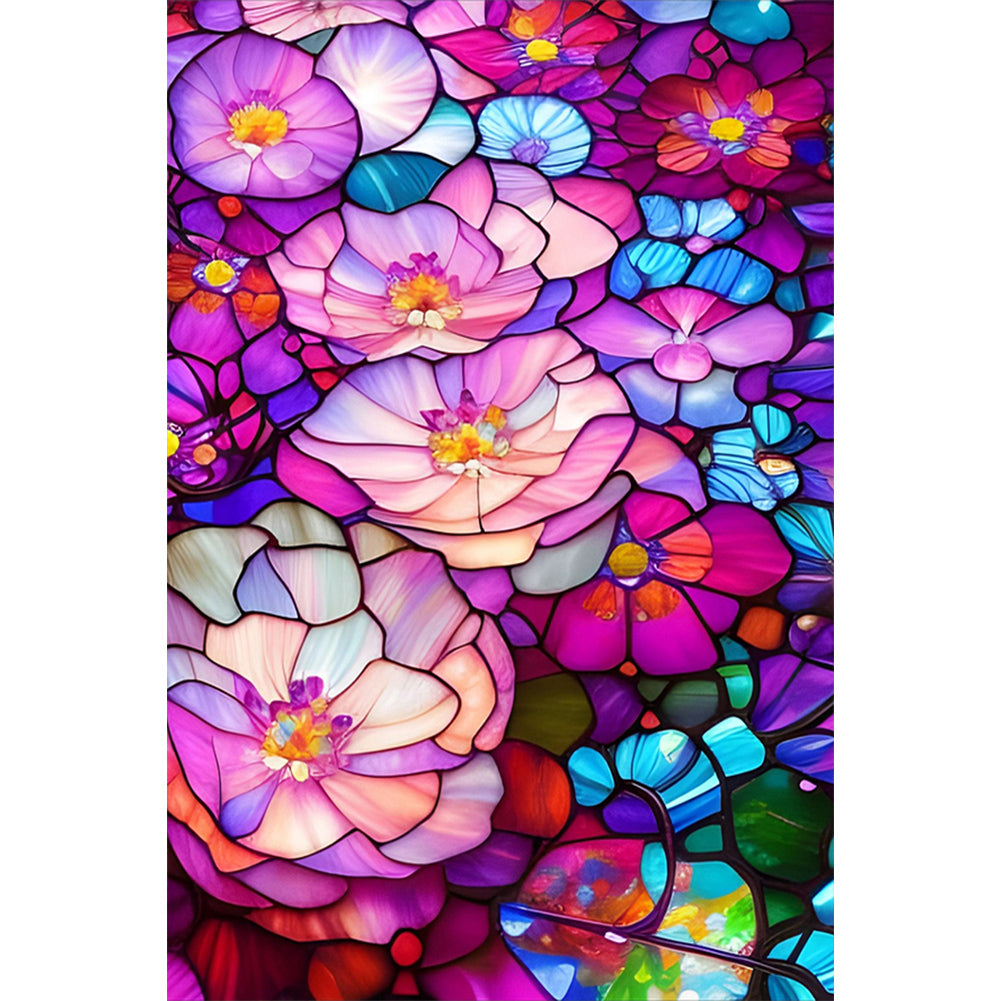 Lotus Glass Painting - Full Round Drill Diamond Painting 40*60CM