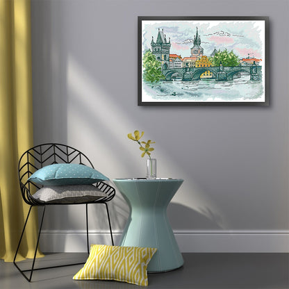 Charles Bridge - 14CT Stamped Cross Stitch 44*35CM(Joy Sunday)