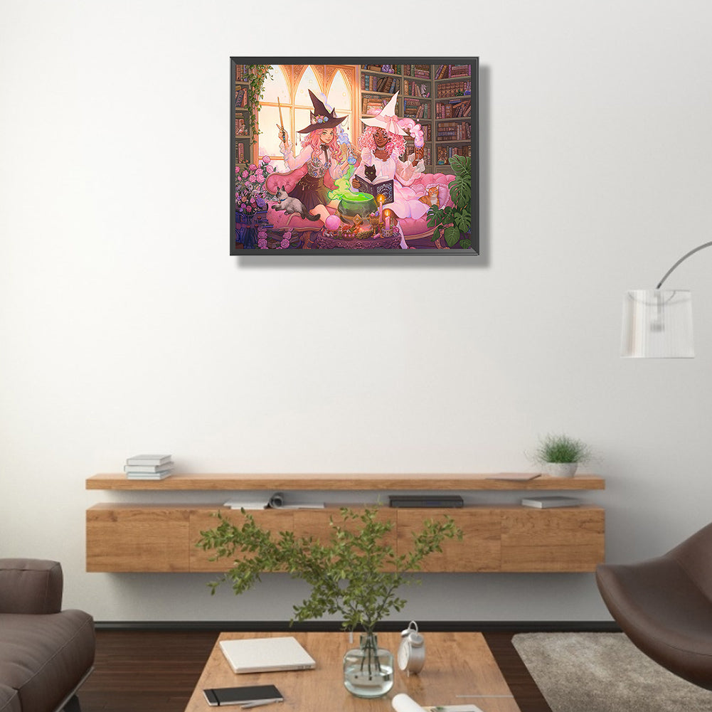 Gathering Of Little Witches - Full Round Drill Diamond Painting 50*40CM