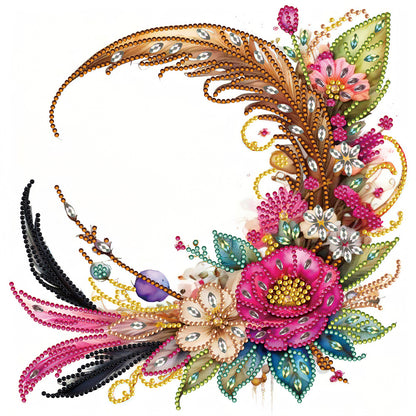Feather And Crescent Parts - Special Shaped Drill Diamond Painting 30*30CM
