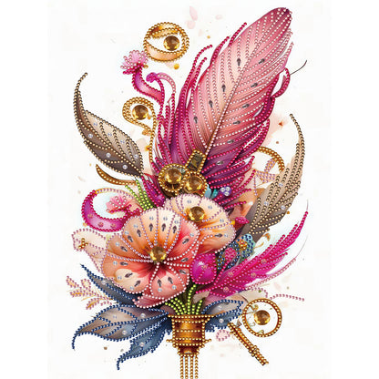 Feathers And Flowers - Special Shaped Drill Diamond Painting 30*40CM