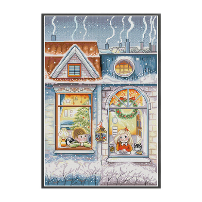 Winter Story - 14CT Stamped Cross Stitch 34*50CM(Joy Sunday)