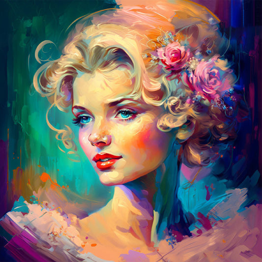 Flower Woman - Full Round Drill Diamond Painting 40*40CM