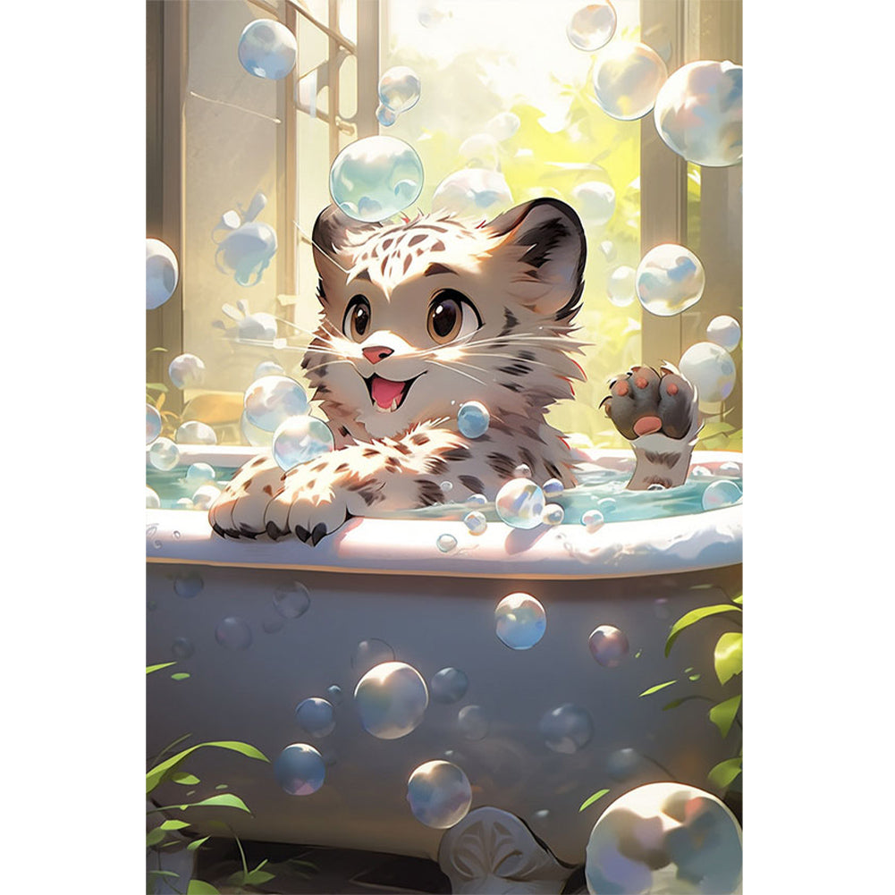 Tiger Taking A Bath - Full Square Drill Diamond Painting 40*60CM