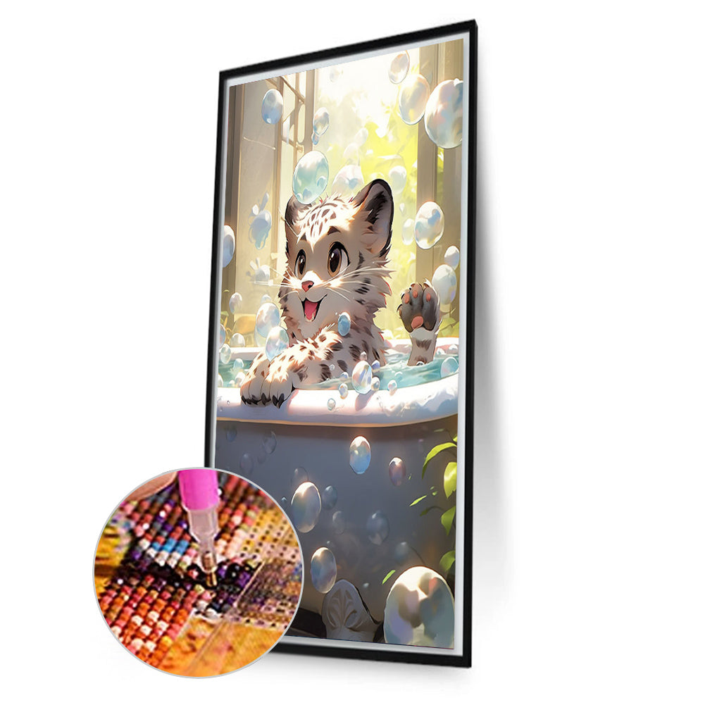 Tiger Taking A Bath - Full Square Drill Diamond Painting 40*60CM