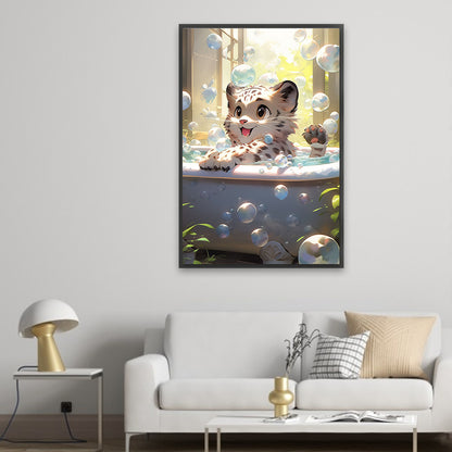 Tiger Taking A Bath - Full Square Drill Diamond Painting 40*60CM