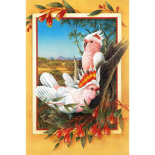 Frame Painting Of Rouge Parrot - Full Round Drill Diamond Painting 40*60CM