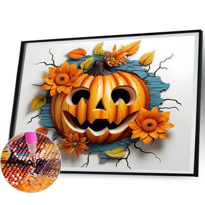Happy Broken Pumpkin - Full Round Drill Diamond Painting 60*50CM