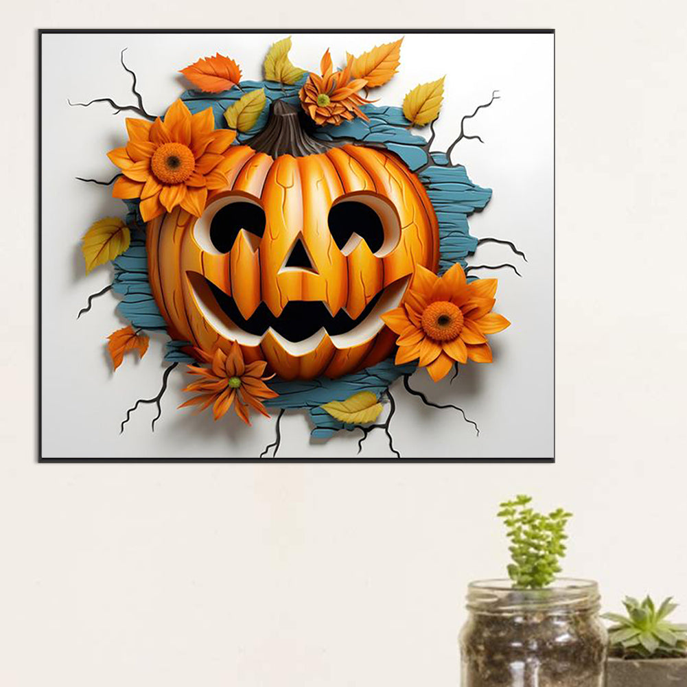 Happy Broken Pumpkin - Full Round Drill Diamond Painting 60*50CM