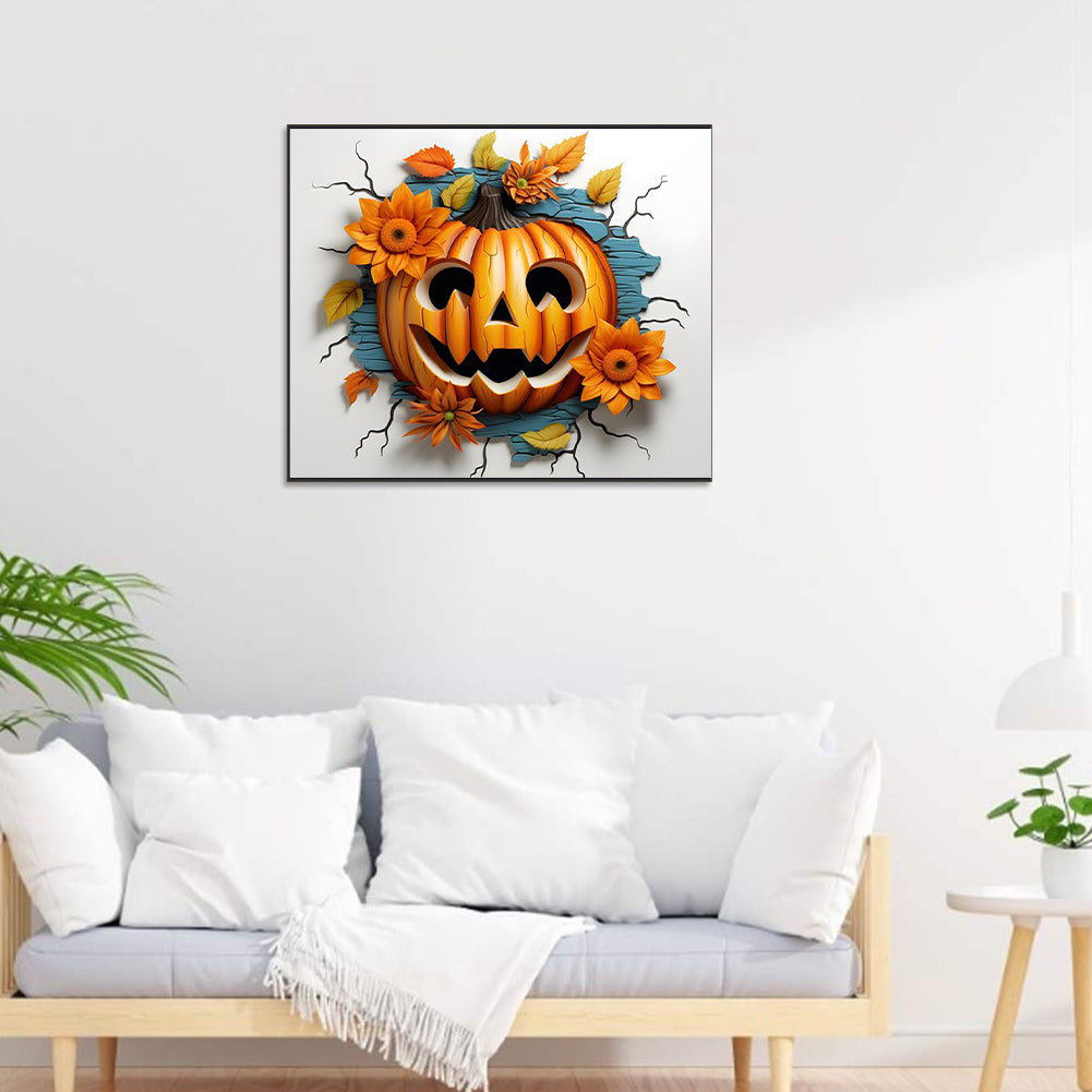 Happy Broken Pumpkin - Full Round Drill Diamond Painting 60*50CM