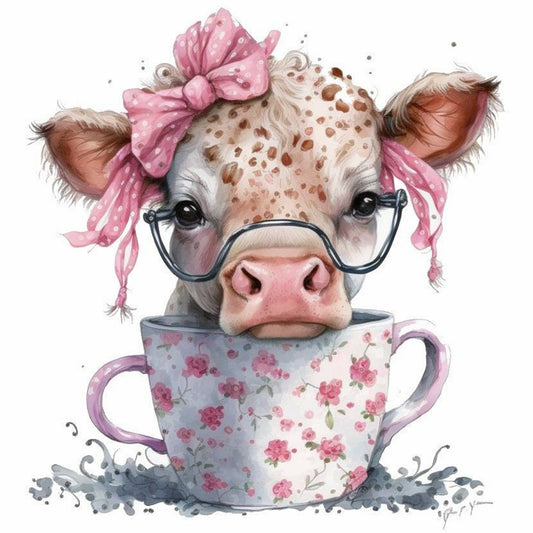 Dairy Cow - Full Round Drill Diamond Painting 30*30CM