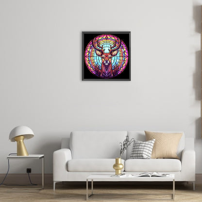 Stained Glass Deer - Full Round Drill Diamond Painting 30*30CM