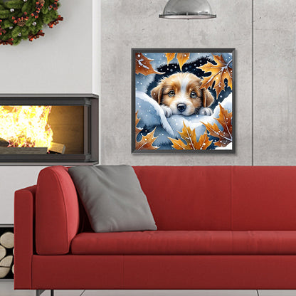Snow Puppy - Full Round Drill Diamond Painting 30*30CM
