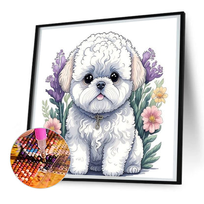Pomeranian Puppy - Full Round Drill Diamond Painting 30*30CM