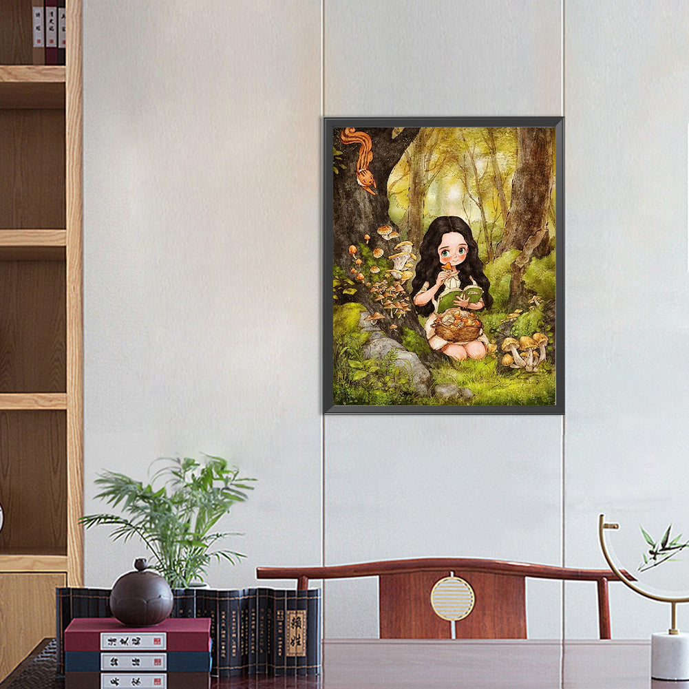 Forest Girl - Full Round Drill Diamond Painting 40*50CM