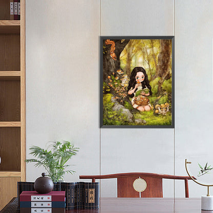 Forest Girl - Full Round Drill Diamond Painting 40*50CM