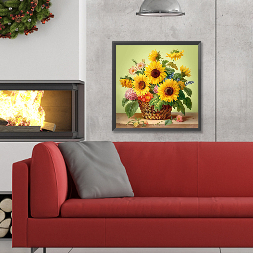 Sunflower Bouquet - Full Round Drill Diamond Painting 30*30CM