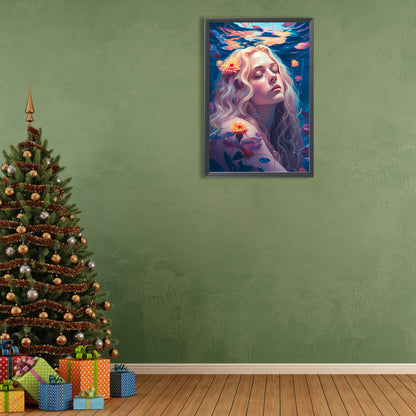 Underwater Girl - Full Round Drill Diamond Painting 40*60CM