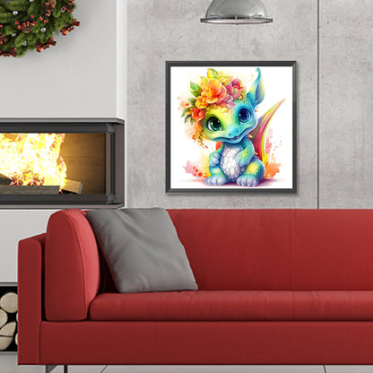 Colorful Little Dinosaur - Full Round Drill Diamond Painting 30*30CM