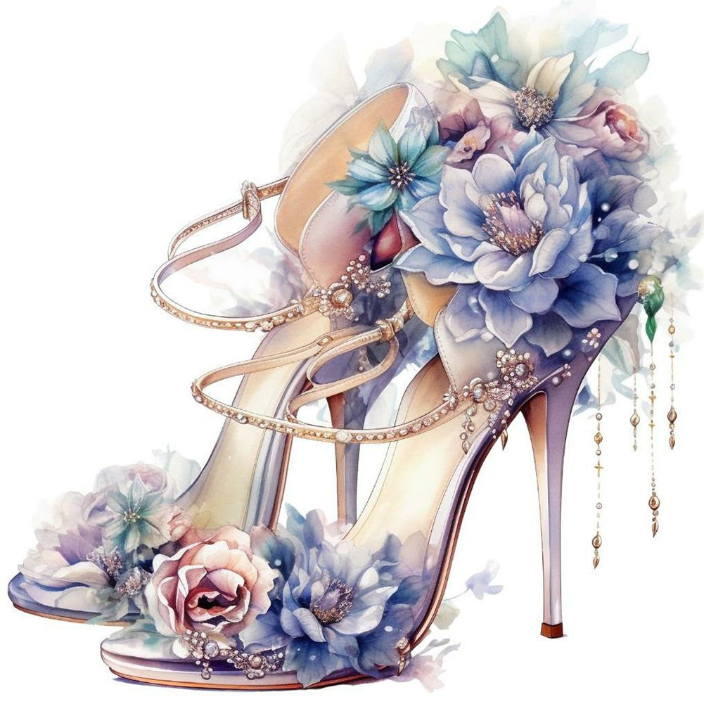 Flower High Heels - Full Round Drill Diamond Painting 30*30CM