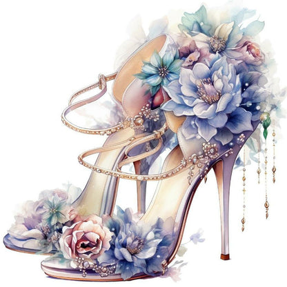 Flower High Heels - Full Round Drill Diamond Painting 30*30CM