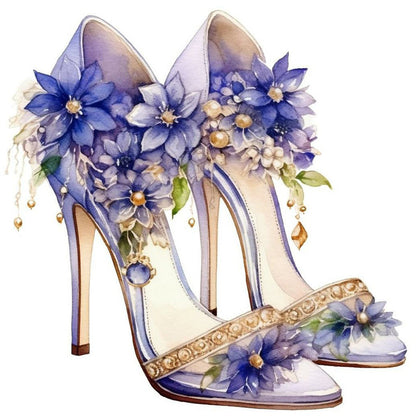 Flower High Heels - Full Round Drill Diamond Painting 30*30CM
