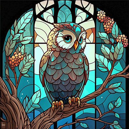 Owl - Full Round Drill Diamond Painting 30*30CM