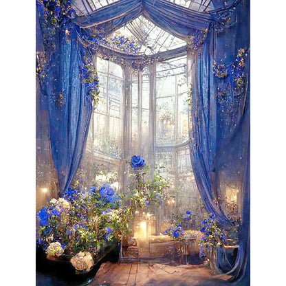 Flower Reception Room - Full Round Drill Diamond Painting 30*40CM