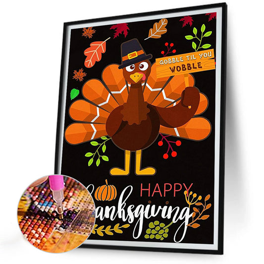 Thanksgiving Turkey - Full Round Drill Diamond Painting 30*40CM