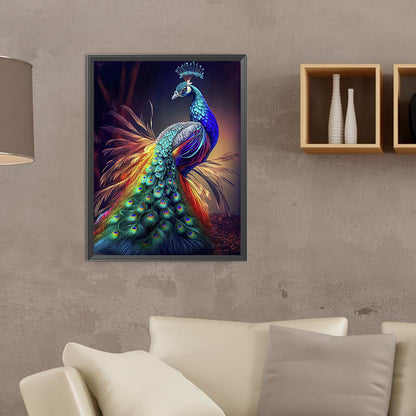 Brilliant Peacock - Full Round Drill Diamond Painting 30*40CM