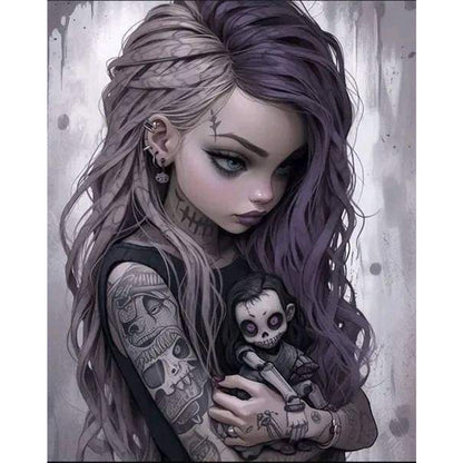 Dark Girl - 11CT Stamped Cross Stitch 50*62CM