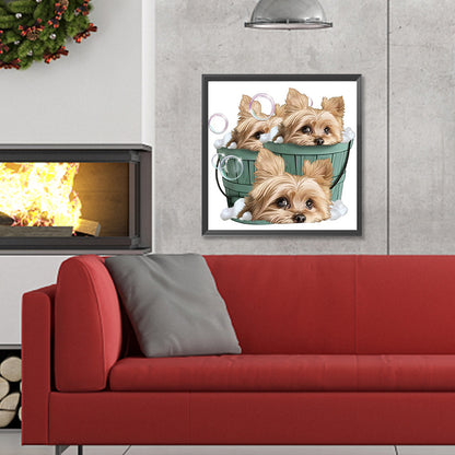 Cute Puppy - Full Round Drill Diamond Painting 30*30CM