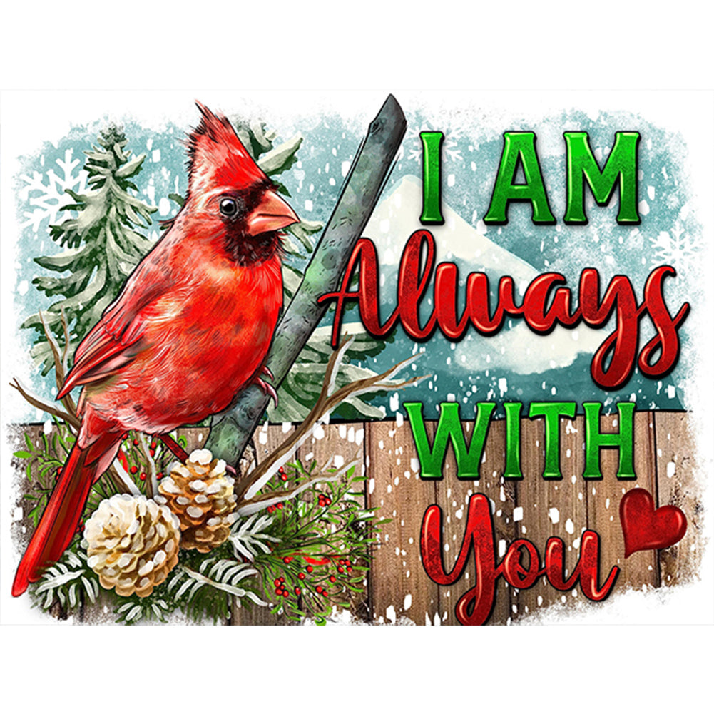 Cardinal On Branch - Full Round Drill Diamond Painting 40*30CM