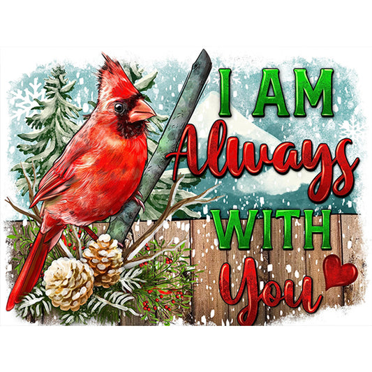 Cardinal On Branch - Full Round Drill Diamond Painting 40*30CM