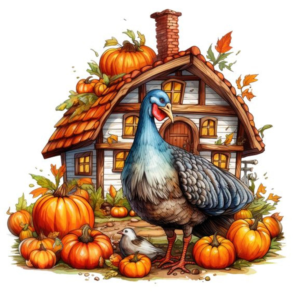 Thanksgiving Turkey - Full Round Drill Diamond Painting 30*30CM