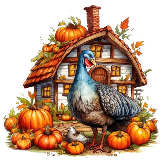 Thanksgiving Turkey - Full Round Drill Diamond Painting 30*30CM