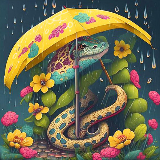 Umbrella Animal Snake - Full Round Drill Diamond Painting 30*30CM