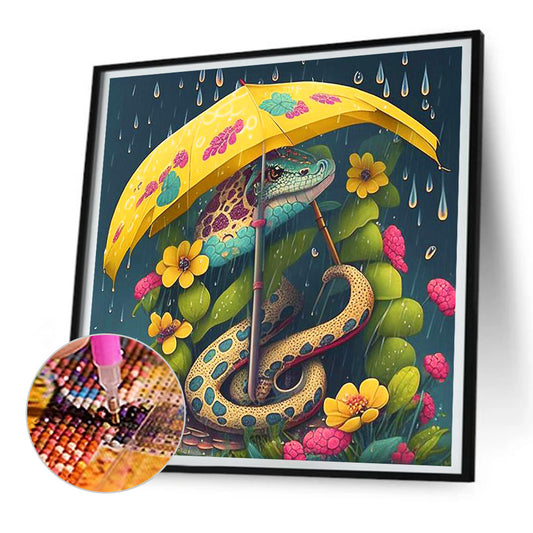 Umbrella Animal Snake - Full Round Drill Diamond Painting 30*30CM