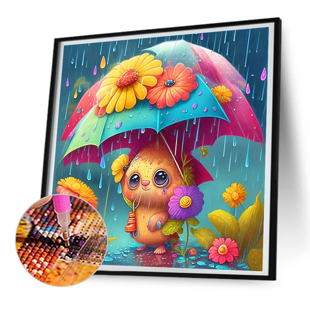 Umbrella Animal Mole - Full Round Drill Diamond Painting 30*30CM