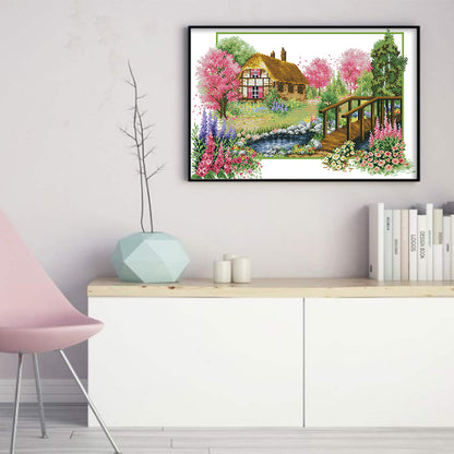 Four Seasons Of Spring - 14CT Stamped Cross Stitch 55*38CM(Joy Sunday)